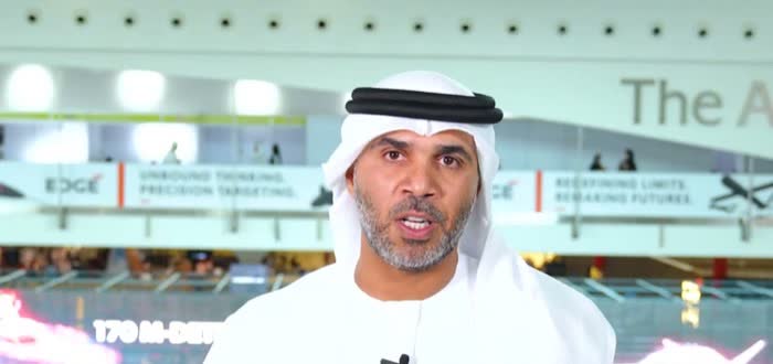 HE Humaid Matar Al Dhaheri speaking at IDEX